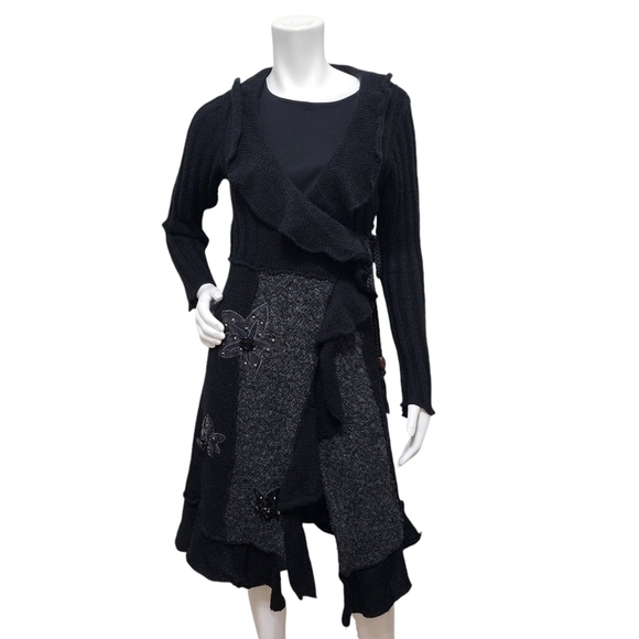 Sioni Boho Black Coastal Cowgirl Cardigan Size S - Picture 1 of 14